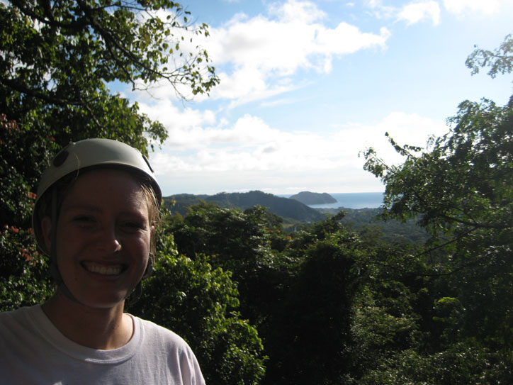 Me with the killer views again, only this time on a platform 50m up in a tree