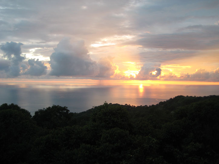 Sunset in Dominical. One of the reasons we didn't need to leave the house.