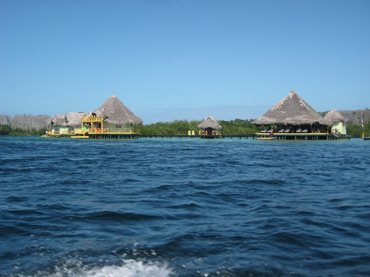 Apparently the huts have little windows in the floor so you can watch the fishes.